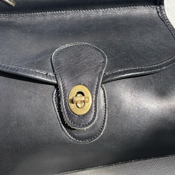 Post Pouch black leather satchel cross body purse EUC - Picture 2 of 12